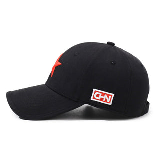 Solid Top Embroidery Style Five-Pointed Star Cap