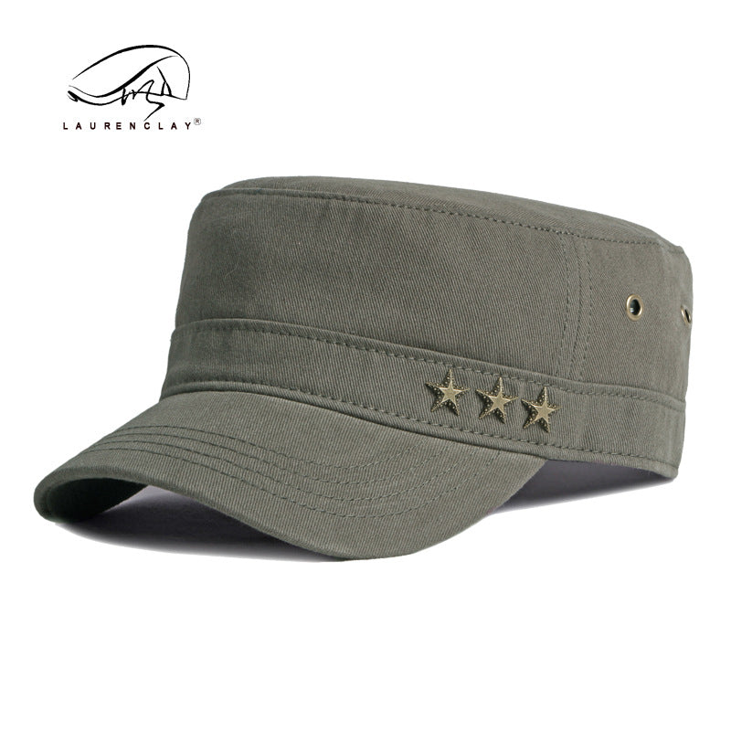 Flat high quality cotton sunshade military cap