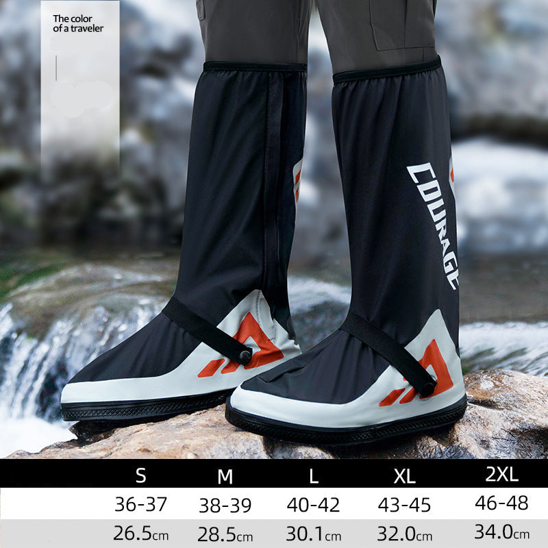 Zhengyu PVC Waterproof Shoe Covers Set High-Top Non-Slip Rain Boots for Adults