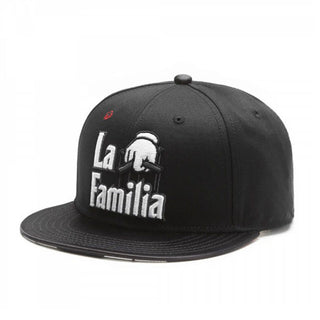 La Familia breathable flat brim snapback cap