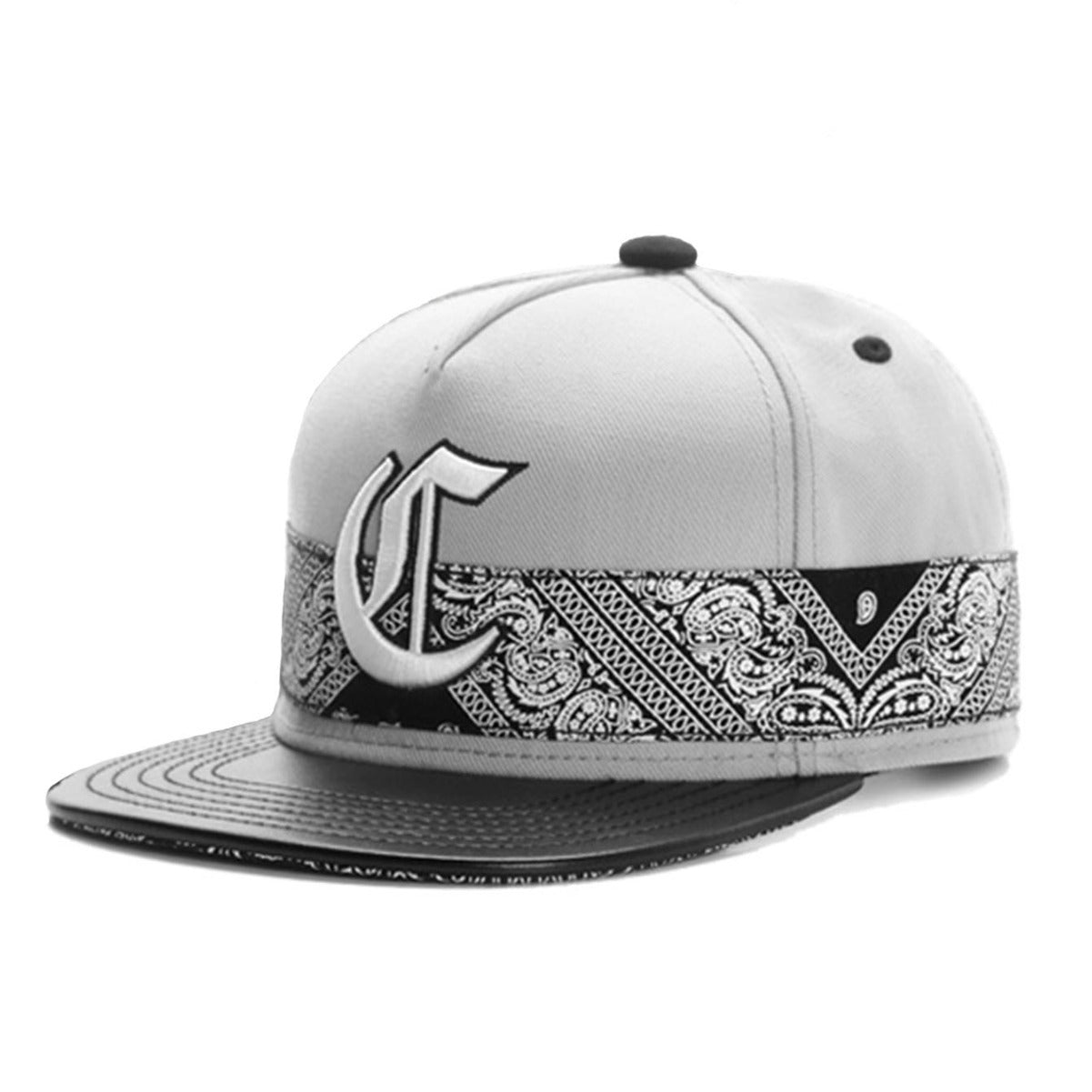 Big C cashew pattern print embroidery flat brim Snapback Cap