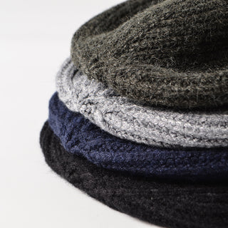 Winter solid color knit hat men's warm beanie hat