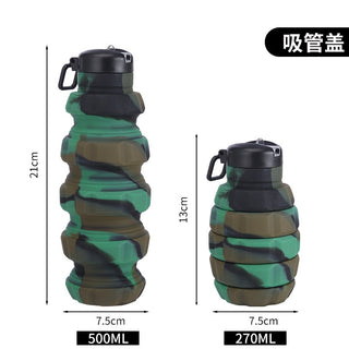 Collapsible Food Grade Silicone Leakproof Water Bottle