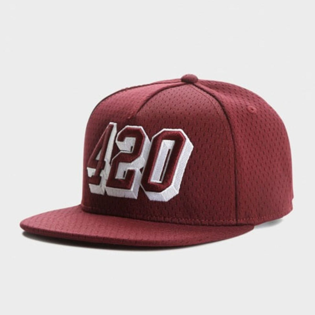 Summer breathable mesh flat brim snapback hat
