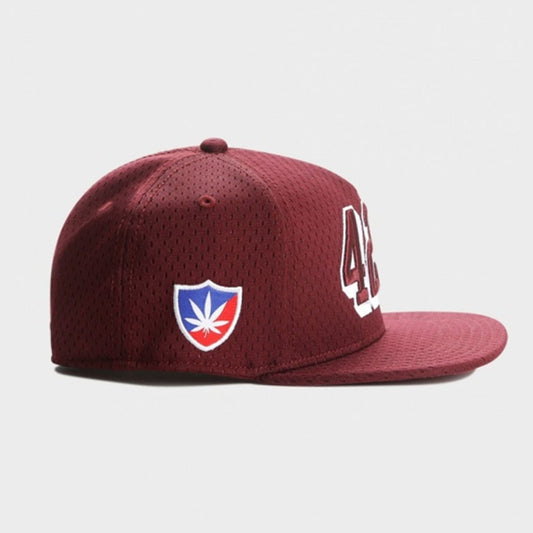 Summer breathable mesh flat brim snapback hat
