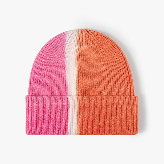 New color-block dyeing knitted beanie