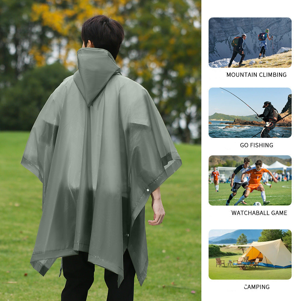 Military Green Backpack Poncho-Style Raincoat