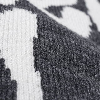 Letter jacquard knitted outdoor warm stylish beanie