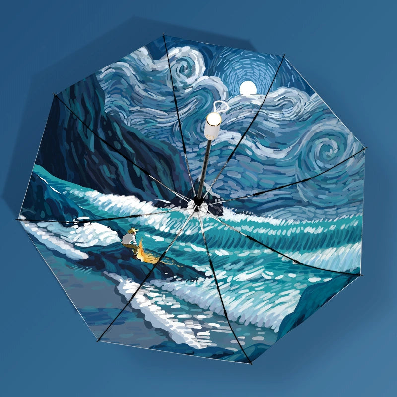 Starry Night Printed Automatic All Season Umbrella