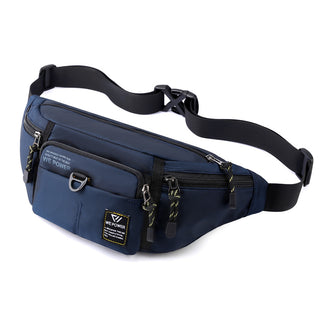Men's Waterproof Nylon Chest Bag Crossbody Shoulder Backpack Black
