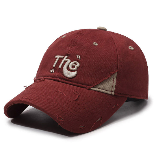 Letter embroidery large brim outdoor baseball cap
