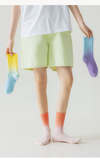 Tie-dye gradient comfortable casual socks for men's & women's