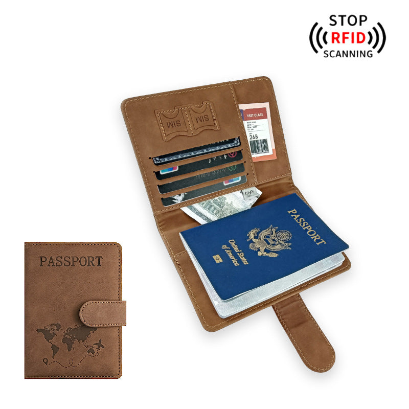 পিইউ চামড়ার ভ্রমণ পাসপোর্ট কভার কার্ড আইডি হোল্ডার এবং লাগেজ ট্যাগ