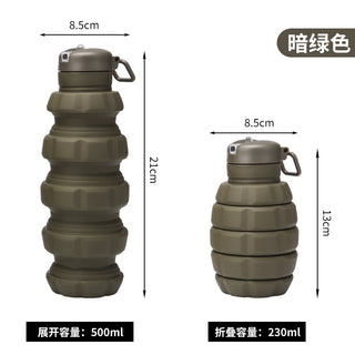 Collapsible Food Grade Silicone Leakproof Water Bottle