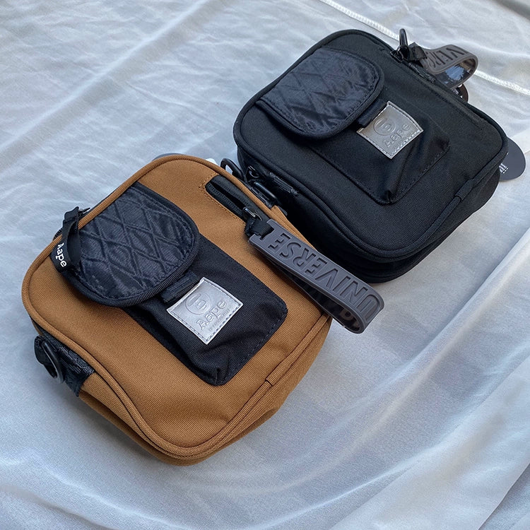 Cross-body bag men's and women's shoulder bag, bungee small square bag for travel.