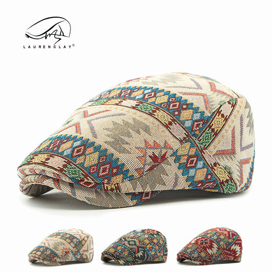 British retro ethnic style flat cap