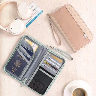 Travel Portable Anti-Theft Passport Bag with Coin & Document Holder