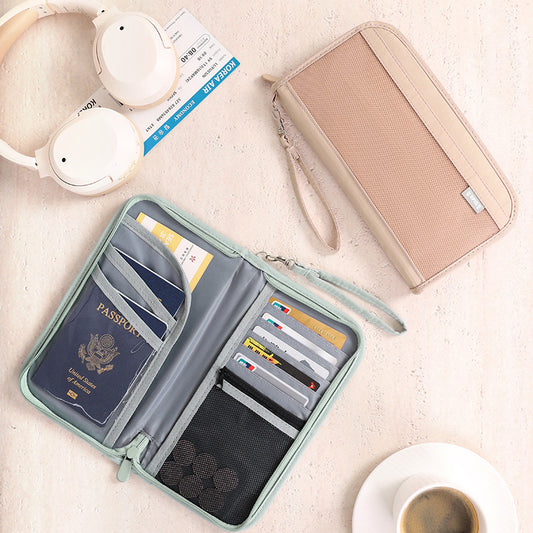 Travel Portable Anti-Theft Passport Bag with Coin & Document Holder