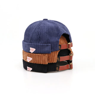 Corduroy men's winter sailor melon skin hat
