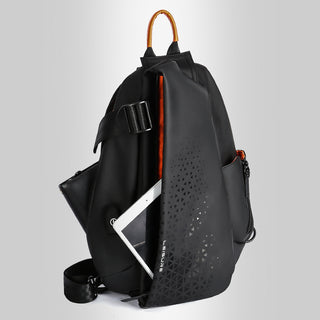 Men's Waterproof Nylon Crossbody Bag Black 13010