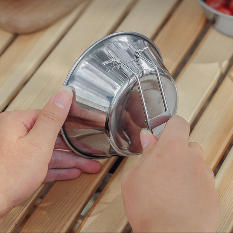 Sansui 304 Stainless Steel Folding Camping Cup Wide Mouth