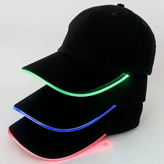 LED light fiber optic luminous cap baseball cap