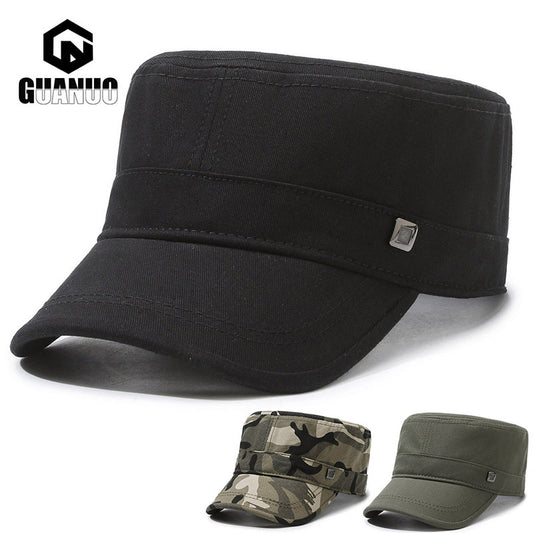 Outdoor casual camo printed flat cadet cap