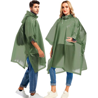 Unisex Lightweight Waterproof Poncho Raincoat with Zipper