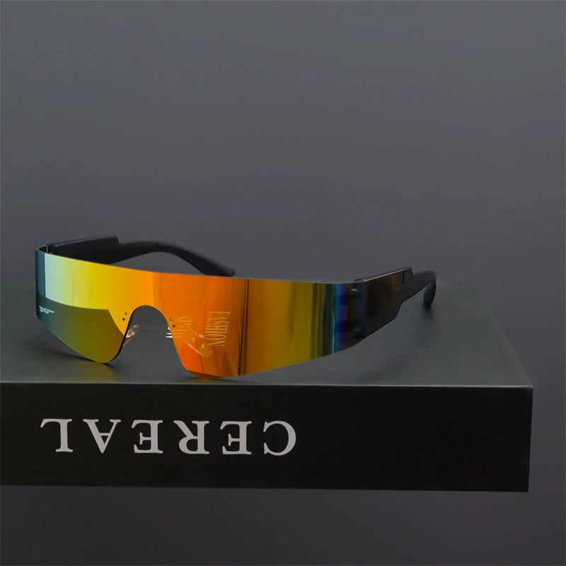 Futuristic Frameless reflective sunglass, Driving and riding sunglass for men and women