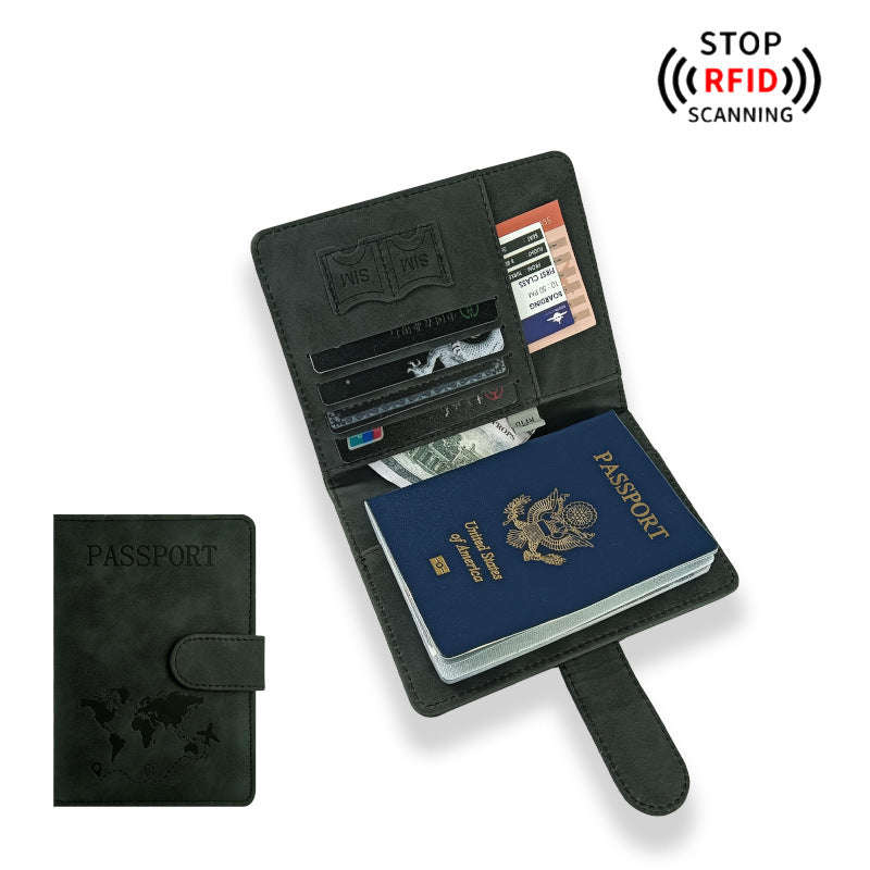 পিইউ চামড়ার ভ্রমণ পাসপোর্ট কভার কার্ড আইডি হোল্ডার এবং লাগেজ ট্যাগ