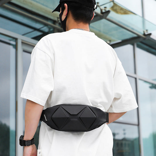 Men’s Hard Shell Crossbody Chest Bag Waterproof Anti-Theft Outdoor Waist Pack