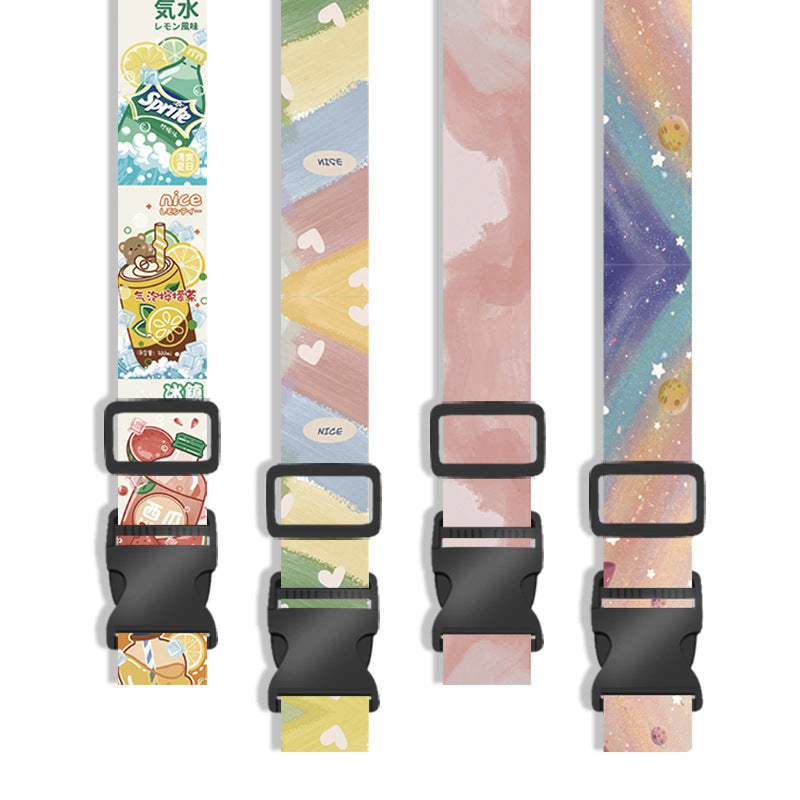 Ethnic style one-line travel polyester luggage strap