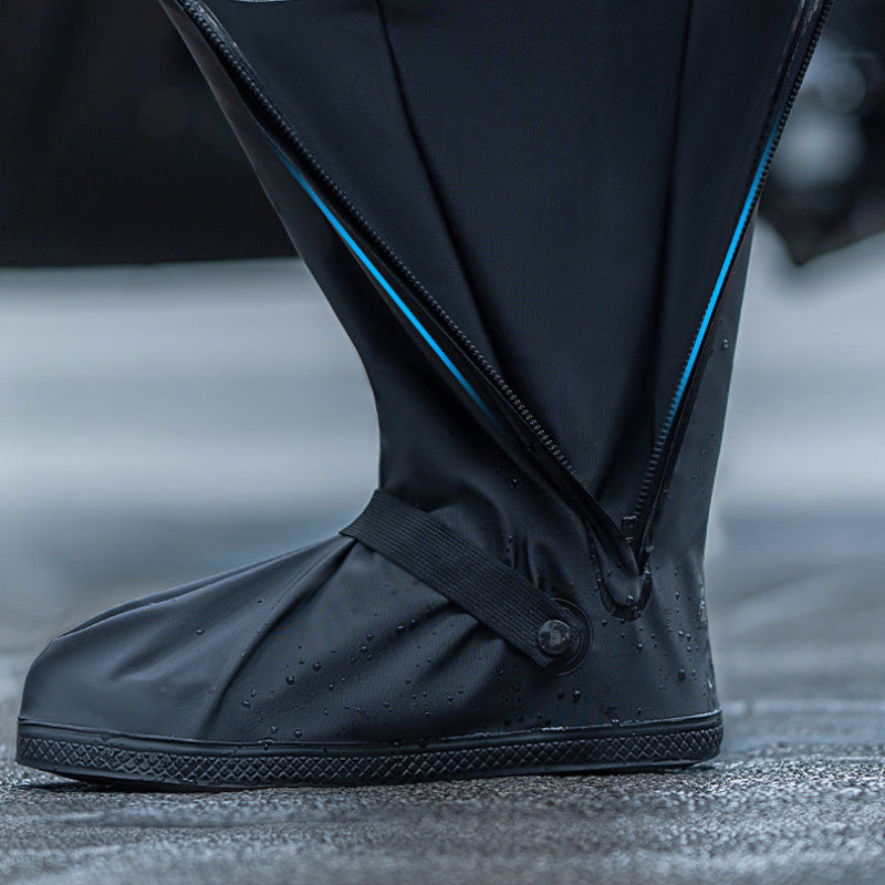 PVC Rain Boots Overshoes Reflective High-Top Waterproof Cycling Blue