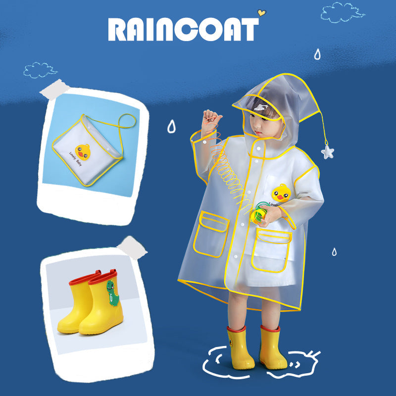 Beimei F038 Kids EVA Raincoat for Boys Students Fun Print