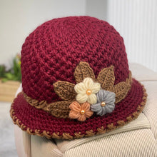 Knitted Female Three-Dimensional Flower Plush Winter Hats
