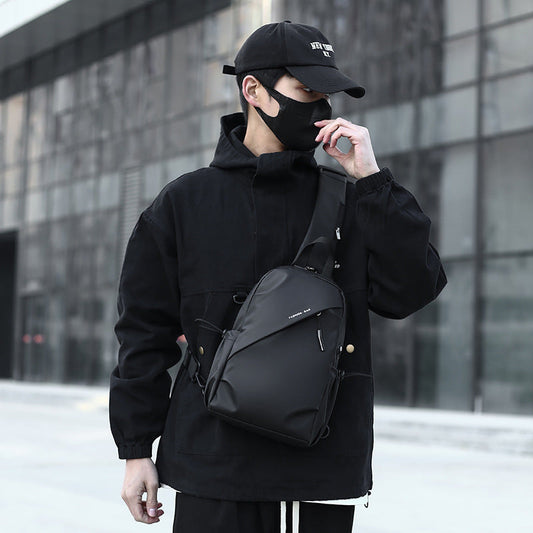 Mens Oxford Crossbody Backpack Casual Chest Shoulder Bag