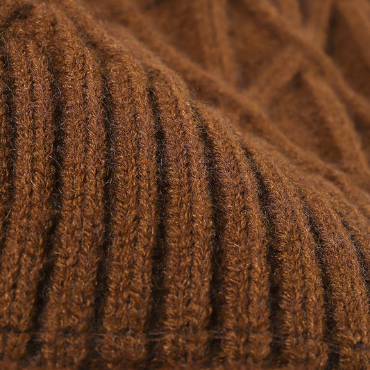 Jacquard warm cold outdoor warm inside fleece beanie
