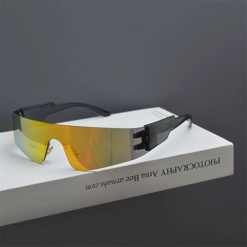 Futuristic Frameless reflective sunglass, Driving and riding sunglass for men and women