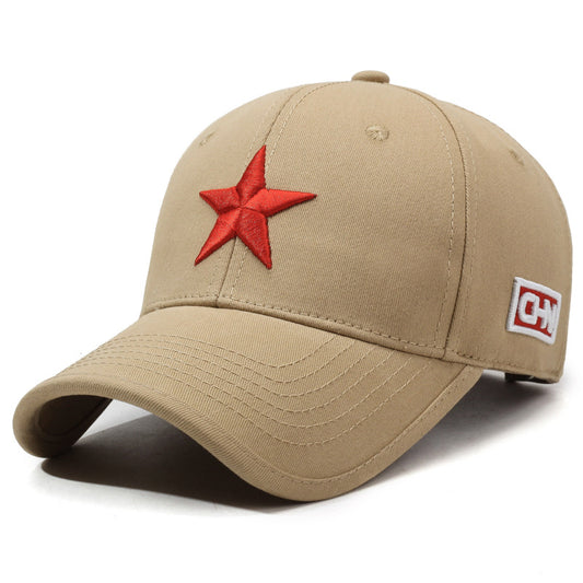 সলিড টপ এমব্রয়ডারি স্টাইলের পাঁচ-পয়েন্টেড স্টার ক্যাপ