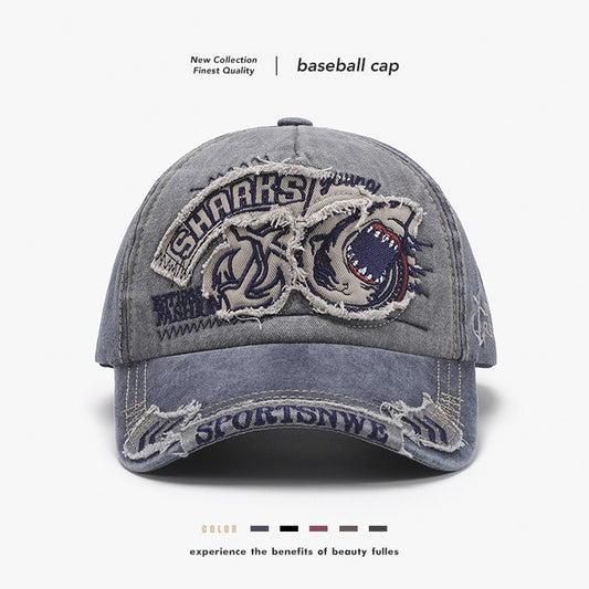 Letter patch embroidered curved brim outdoor men's baseball cap c