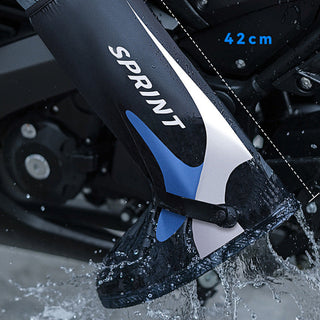 PVC Rain Boots Overshoes Reflective High-Top Waterproof Cycling Blue