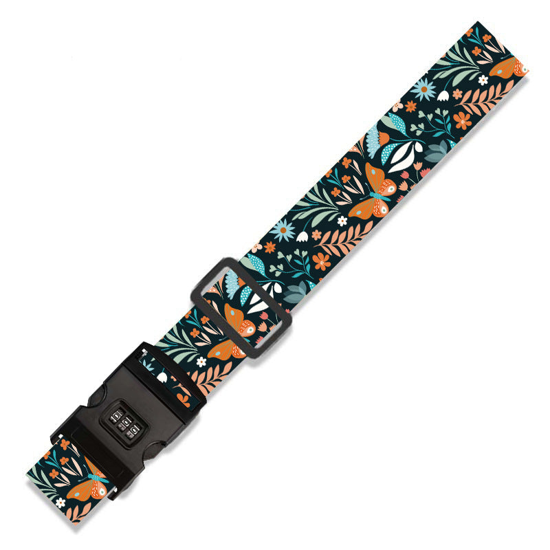Polyester Luggage Strap With Clasp and Print