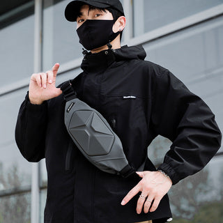 Men’s Hard Shell Crossbody Chest Bag Waterproof Anti-Theft Outdoor Waist Pack