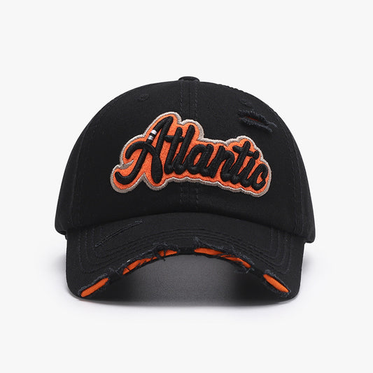 Soft top letter embroidery men's washed cap