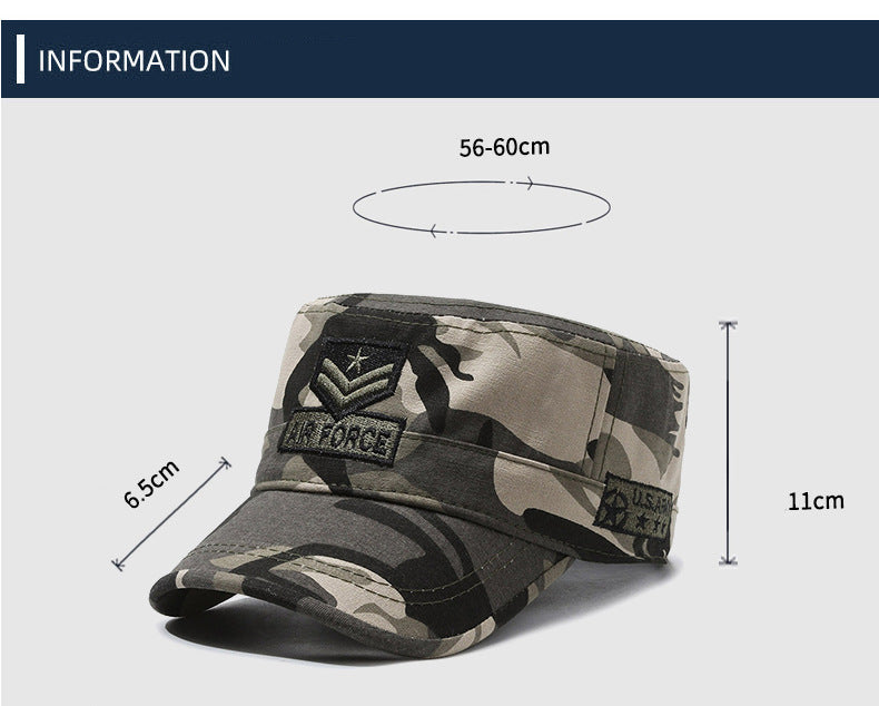 নতুন বহিরঙ্গন সূচিকর্ম করা ফ্ল্যাট ক্যাডেট ক্যাপ