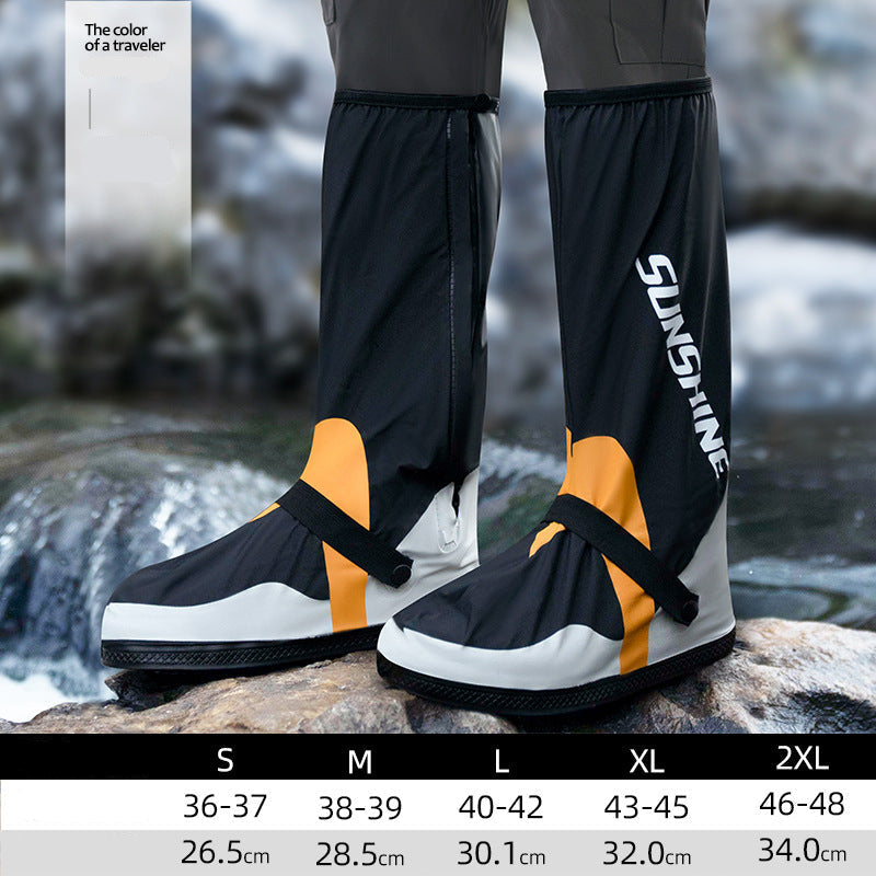 Zhengyu PVC Waterproof Shoe Covers Set High-Top Non-Slip Rain Boots for Adults