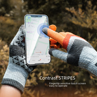 Winter Knitted Warm Fleece Outdoor Cycling Anti Slip Woolen Gloves