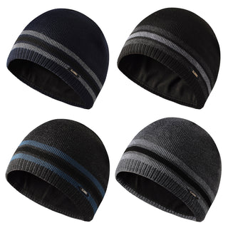Men's Fleece Knit with Straight Rim Beanie Hat