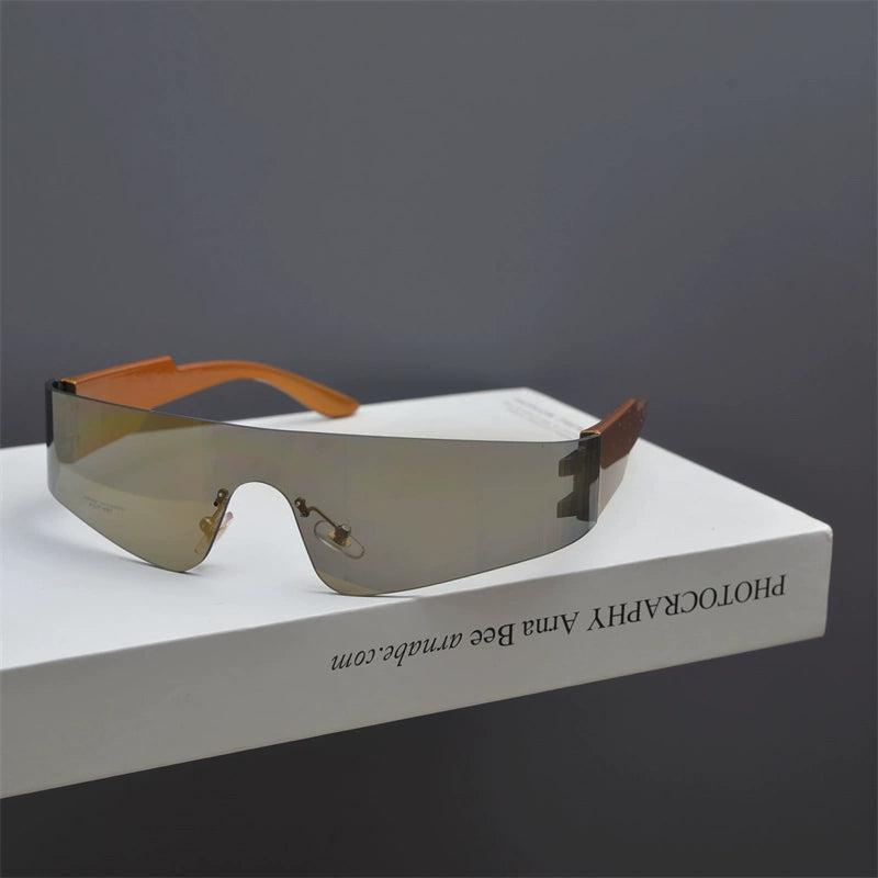Futuristic Frameless reflective sunglass, Driving and riding sunglass for men and women