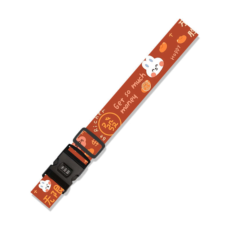 Polyester Luggage Strap With Clasp and Print